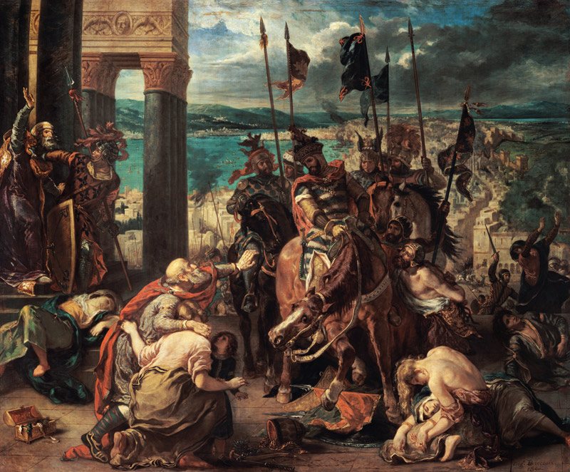 Einzug der Kreuzfahrer in Konstantinopel am 12. April 1204. van Ferdinand Victor Eugène Delacroix