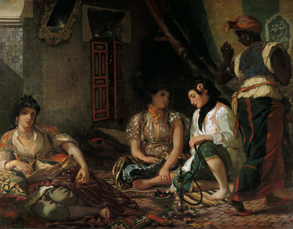 Frauen von Algier in ihrem Gemach van Ferdinand Victor Eugène Delacroix