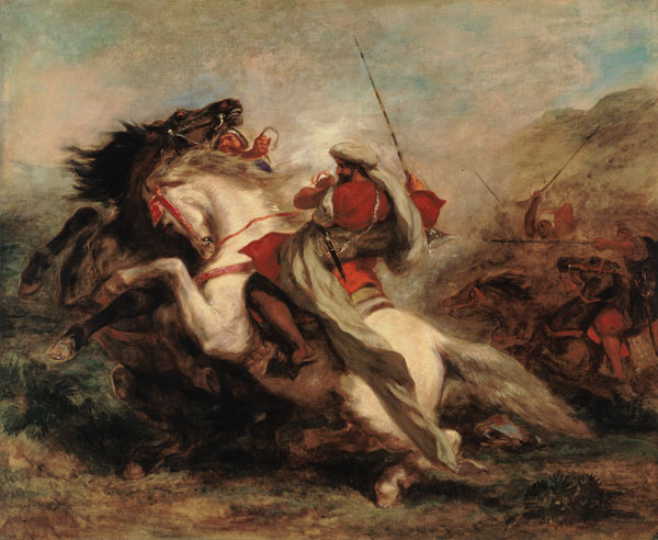 Kollision maurischer Reiter van Ferdinand Victor Eugène Delacroix