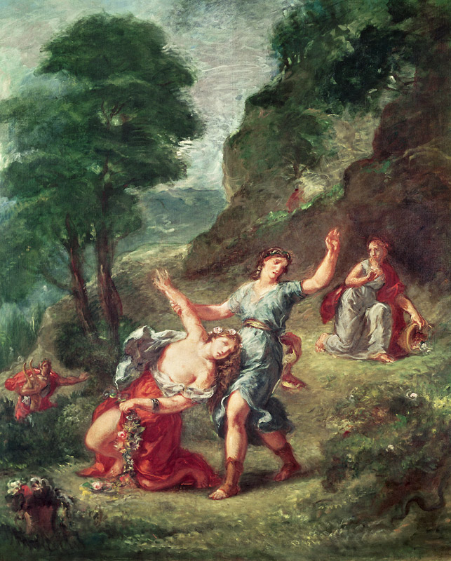 Orpheus and Eurydice, Spring from a series of the Four Seasons van Ferdinand Victor Eugène Delacroix