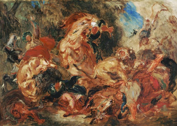 Study for The Lion Hunt van Ferdinand Victor Eugène Delacroix