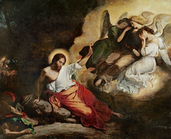 Christus im Ölgarten (Christus am Ölberg) van Ferdinand Victor Eugène Delacroix