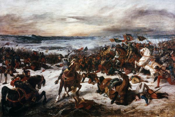Death of Charles the Brave van Ferdinand Victor Eugène Delacroix