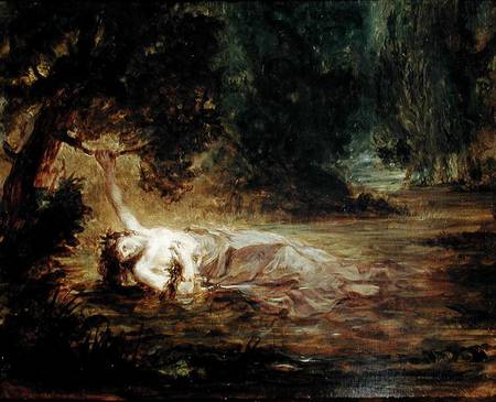 The Death of Ophelia van Ferdinand Victor Eugène Delacroix