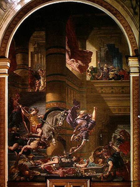 The Expulsion of Heliodorus from the Temple van Ferdinand Victor Eugène Delacroix