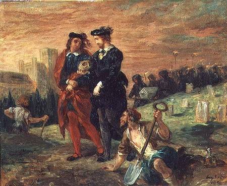 Hamlet and Horatio in the Cemetery van Ferdinand Victor Eugène Delacroix