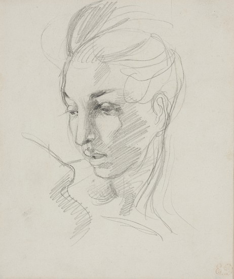 Head of Liberty van Ferdinand Victor Eugène Delacroix