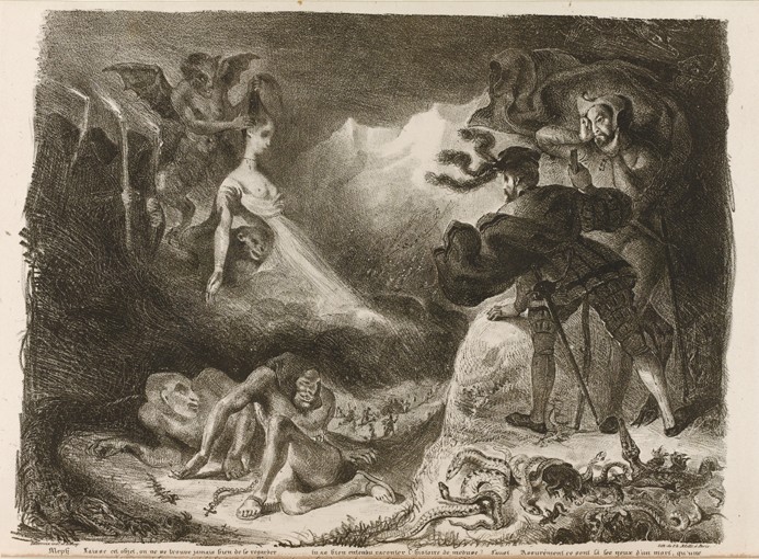 Illustration to Goethe's Faust van Ferdinand Victor Eugène Delacroix