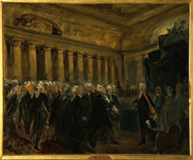 Mirabeau Confronts the Marquis de Dreux-Brézé (Sketch) van Ferdinand Victor Eugène Delacroix
