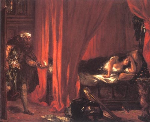 Othello und Desdemona van Ferdinand Victor Eugène Delacroix