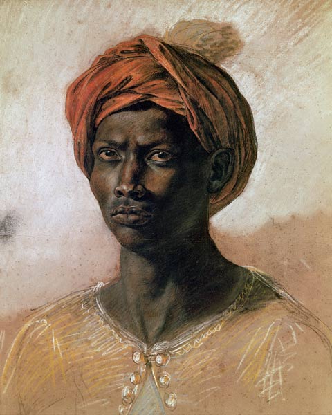 Portrait of a Turk in a Turban, c.1826 van Ferdinand Victor Eugène Delacroix