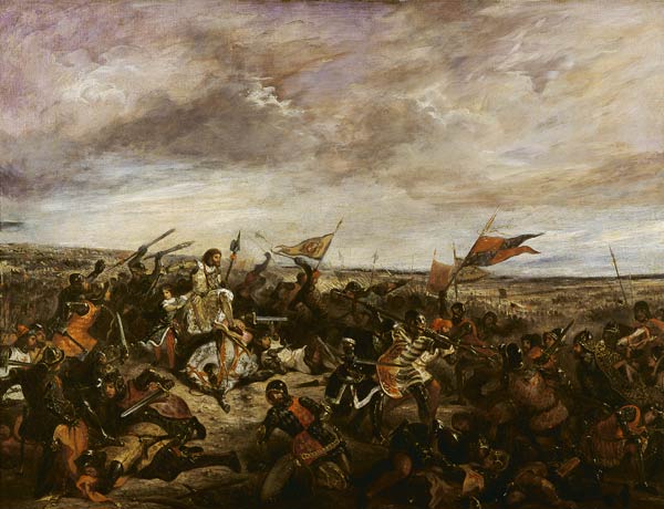 King John II 'the Good' (1319-64) of France at the Battle of Poitiers, 19th September 1356 van Ferdinand Victor Eugène Delacroix