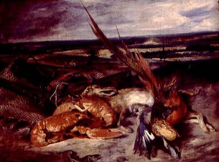Still Life with Lobsters van Ferdinand Victor Eugène Delacroix