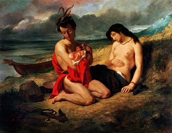 The Natchez, c.1823-35 van Ferdinand Victor Eugène Delacroix