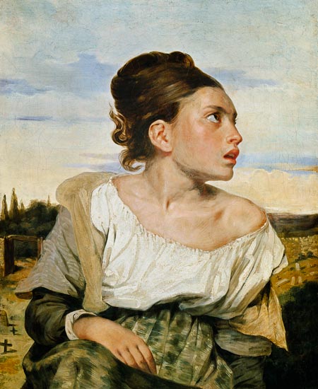 Weesmeisje op de begraafplaats van Ferdinand Victor Eugène Delacroix
