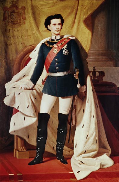Portrait of Ludwig II (1845-86)of Bavaria in uniform van Ferdinand II Piloty