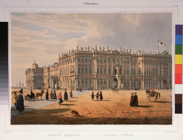 View of the Winter Palace in Saint Petersburg van Ferdinand Victor Perrot