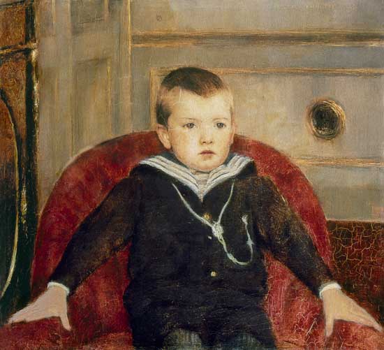 Bildnis Henri de Woelmont als Kind. van Fernand Khnopff