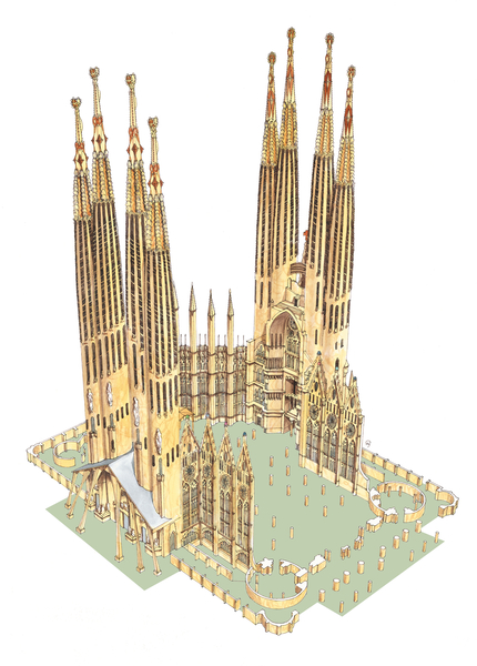 The Holy Family, Antonio Gaudi. Barcelona, Spain van Fernando Aznar Cenamor