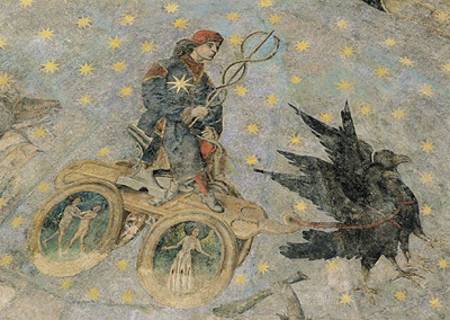 The Chariot of Mercury, detail from the vaulting of the 'Cielo de Salamanca' van Fernando Gallegos
