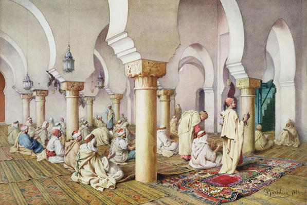 At Prayer in the Mosque, 1884 van Filipo or Frederico Bartolini