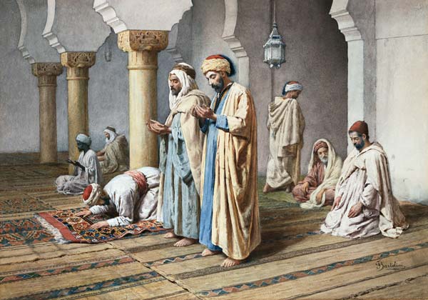 Arabs At Prayer van Filipo or Frederico Bartolini