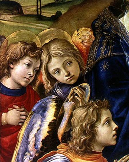 The Vision of St. Bernard, detail of three angels van Filippino Lippi