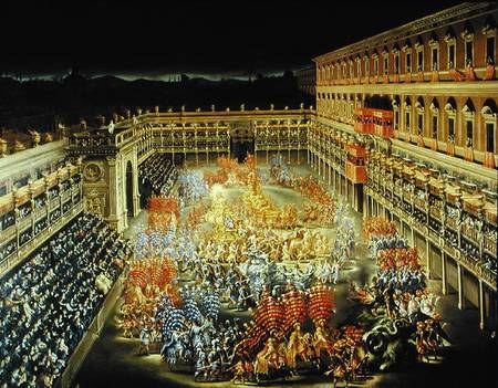 Festival in Honour of Queen Christina (1626-89) Of Sweden at the Palazzo Barberini van Filippo Lauri