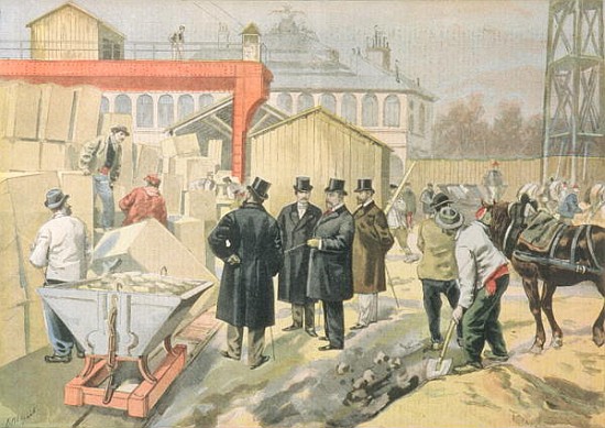 The Prince of Wales (1841-1910) Visiting the Building Site of the 1900 Universal Exhibition, from '' van F.L. Meaulle