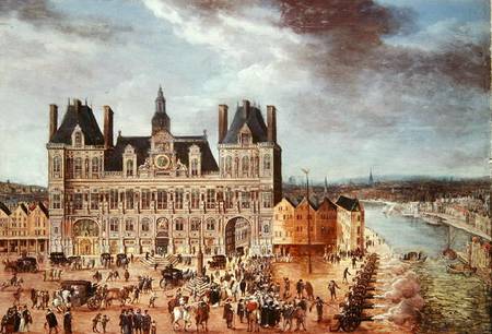 The Hotel de Ville, Place de Greve van Flemish School