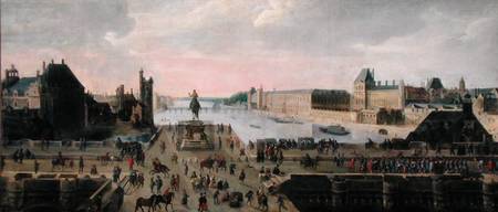 View of the Pont-Neuf and the River Seine looking downstream van Flemish School