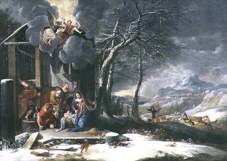 Winter Landscape with Nativity van Flemish School