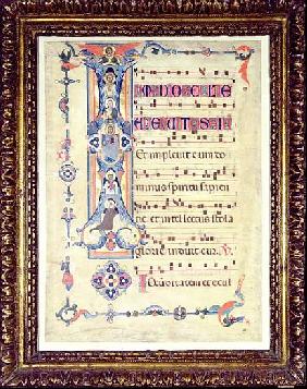 Gradual, featuring historiated initial ''I'' depicting Saint John the Evangelist, c.1315