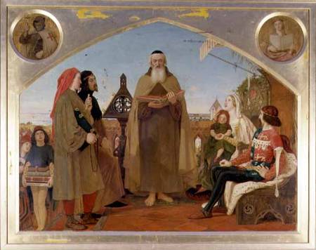 John Wycliffe reading his translation of the Bible to John of Gaunt van Ford Madox Brown