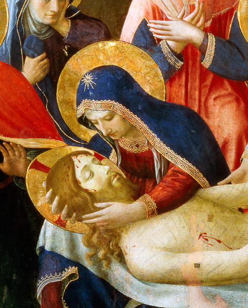 Deposition from the Cross, detail of the Virgin Mary van Fra Beato Angelico