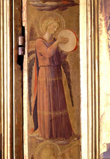 Angel Playing a Tambourine, detail from the Linaiuoli Triptych van Fra Beato Angelico