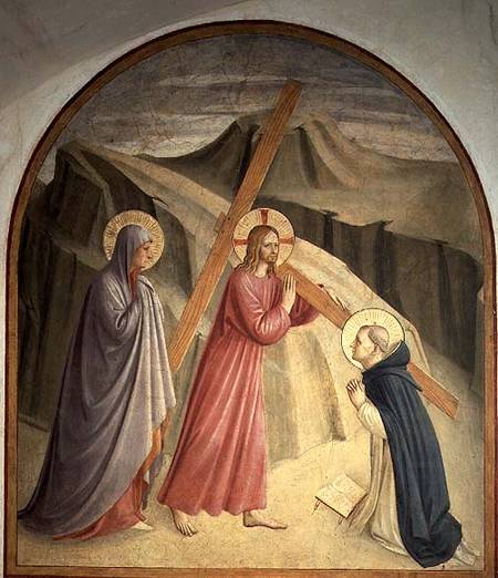 Christ Carrying The Cross van Fra Beato Angelico