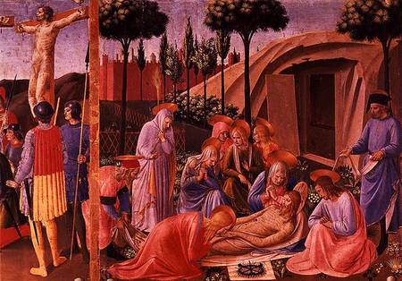 The Deposition, detail from panel four of the Silver Treasury of Santissima Annunziata van Fra Beato Angelico