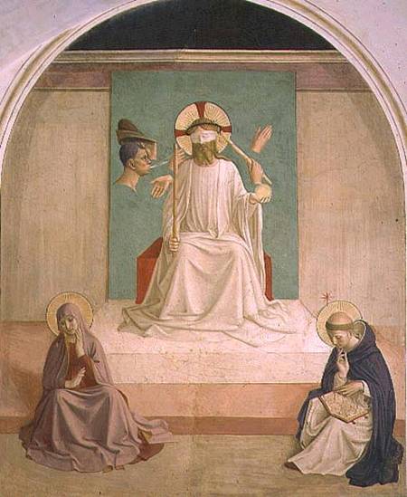 The Mocking of Christ with the Virgin and St. Dominic van Fra Beato Angelico