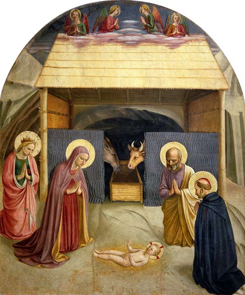 Nativity, with St. Catherine of Alexandria and St. Peter the Martyr van Fra Beato Angelico