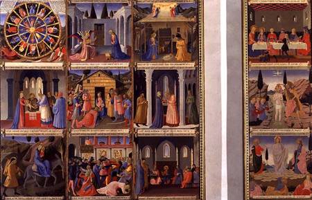 Scenes from the Life of Christ, panels one and two from the Silver Treasury of Santissima Annunziata van Fra Beato Angelico
