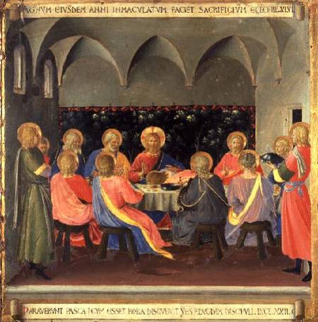 The Last Supper, detail from panel three of the Silver Treasury of Santissima Annunziata van Fra Beato Angelico