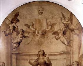 The Great Council Altarpiece, detail depicting two cherubs