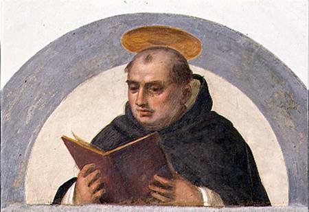 St. Thomas Aquinas Reading van Fra Bartolommeo