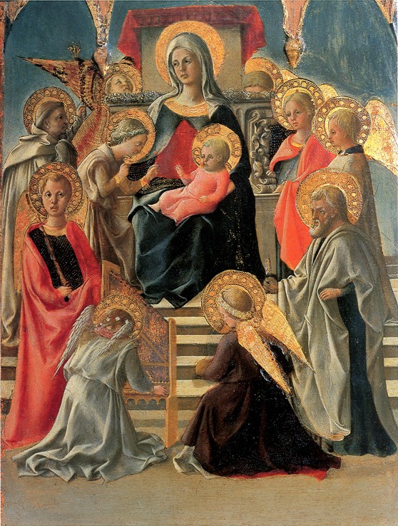 Madonna and Child Enthroned with Angels and Saints van Fra Filippo Lippi