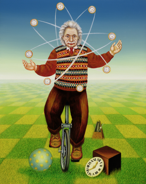 Einstein Juggling with Time van Frances Broomfield