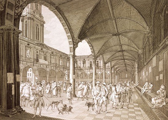 Interior of the Royal Exchange, London van Francesco Bartolozzi