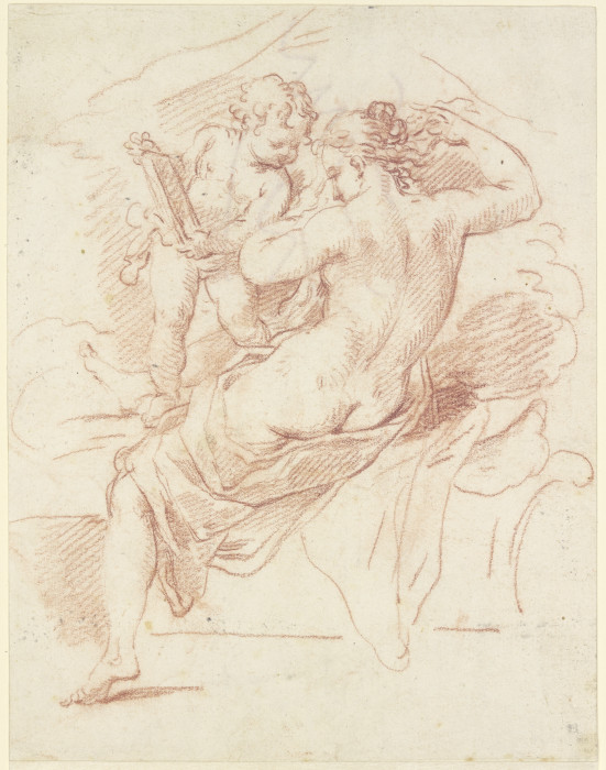 Toilette der Venus, Amor als Spiegelhalter van Francesco Bartolozzi