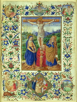 The Crucifixion surrounded by six medallions depicting six episodes from the Passion of Christ (vell van Francesco d'Antonio del Chierico