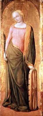 St. Catherine of Alexandria (tempera on panel) van Francesco de' Franceschi
